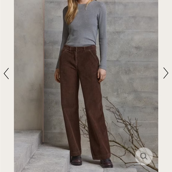 Poetry London Wide Wale Corduroy Pants | Olive Brown | Size UK 8 / US 4-like new - Picture 4 of 13
